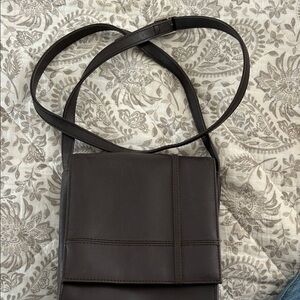 Liz Claiborne Crazy Horse chocolate brown crossbody.